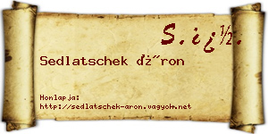 Sedlatschek Áron névjegykártya